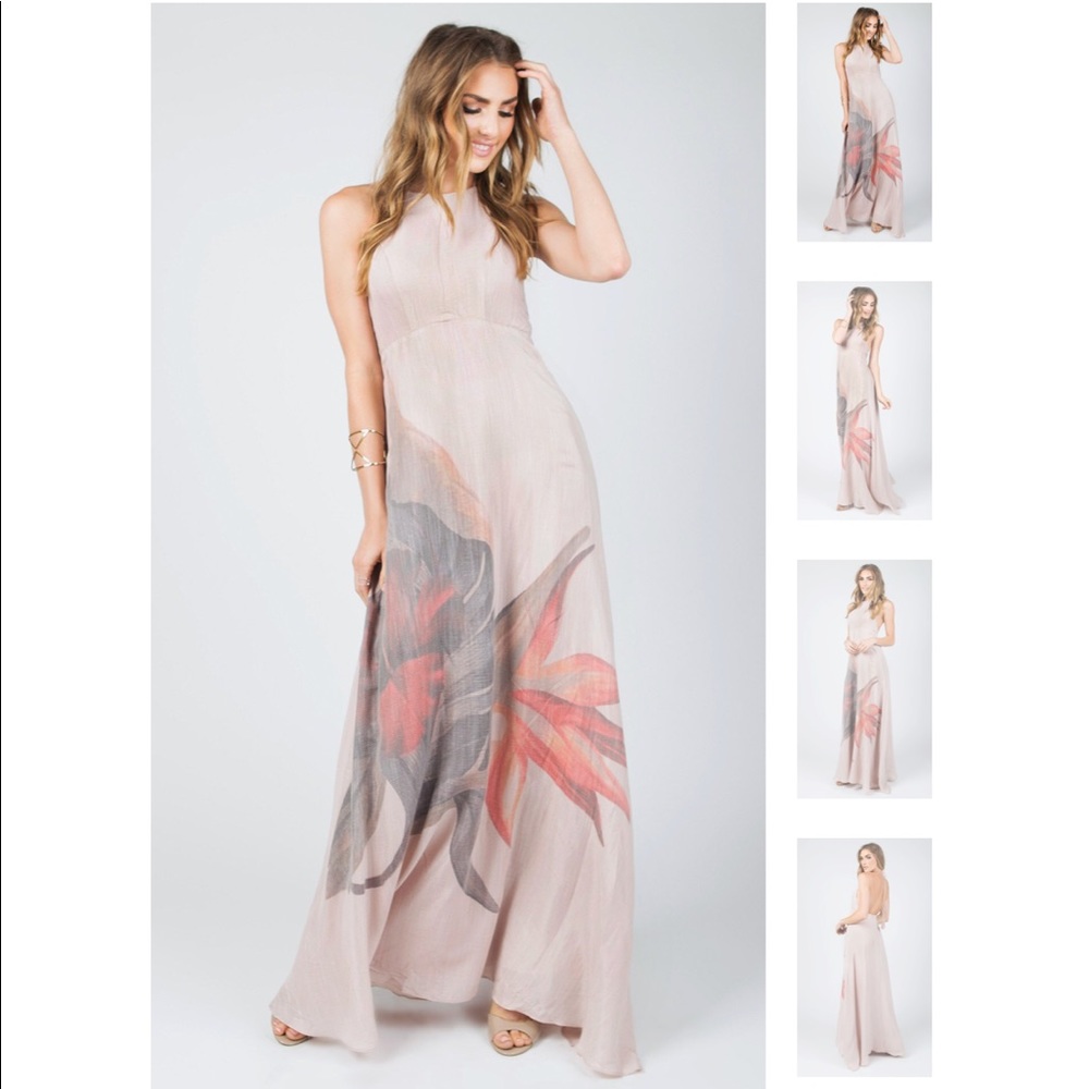 Mauve Floral Maxi Dress